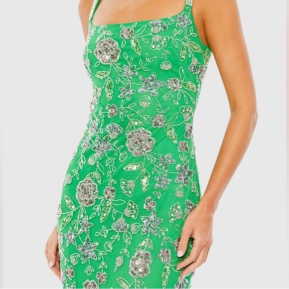 MAC DUGGAL 10808 Hand Beaded Floral Gown with Beaded Spaghetti Straps - Picture 6 of 8